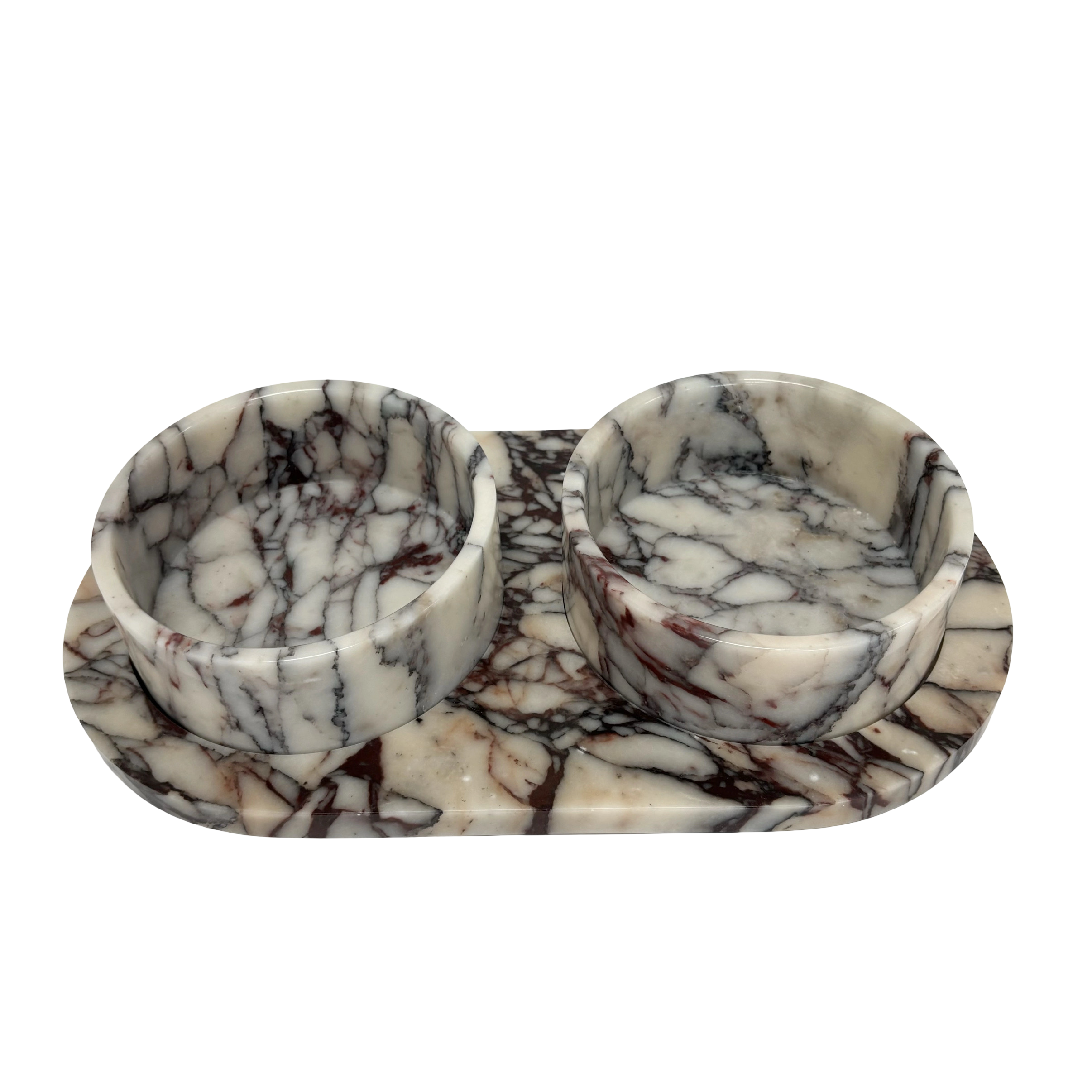 Calacatta Viola Marble Pet Bowls