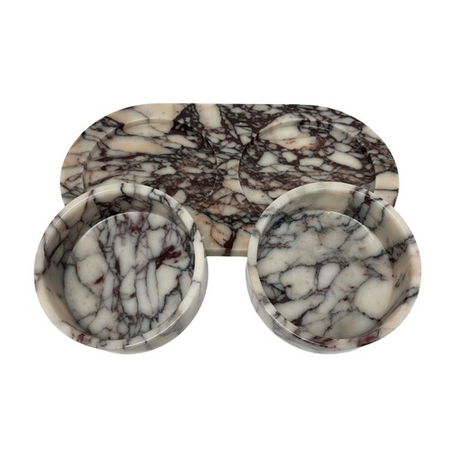 Calacatta Viola Marble Pet Bowls